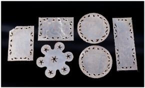 Six Chinese Mother of Pearl Gaming Counters.