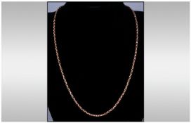 Edwardian 9ct Gold Belcher Chain. Marked 9ct. 18`` in length. 7.4 grams.