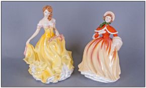 Two Royal Doulton Figures comprising Autumn  and Summer from `The Pretty Ladies` Series. 9.5 and 8.