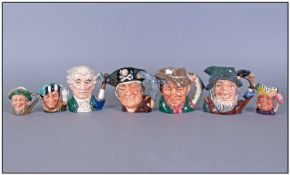 Four Various Royal Doulton Medium Sized Character Jugs. Plus three small. The mediums ``RIP Van