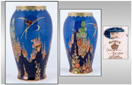 Art Deco Crown Devon Lustre Vase. Mattatone design. Circa 1930`s. Height 7.5 inches.