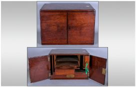 Mahogany Military Travelling Officers Writing Box Compartment. with a fitted writing drawer slide,