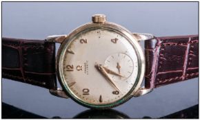 Gents Omega Automatic Wristwatch, champagne dial with Arabic and gilt batons, subsidiary seconds.