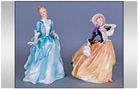 Royal Doulton Figures, 2 In Total. 1, Autumn Breezes, style one, HN 2131, issued 1990-1994, height