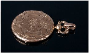 A Circular High Carat Gold Vinaigrette in the Form of A Locket, unmarked tests 18 carat.