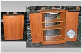 G-Plan Double Fronted Bow Door Cocktail Cabinet. Teak with a flat top to make into a bar shelf. 2