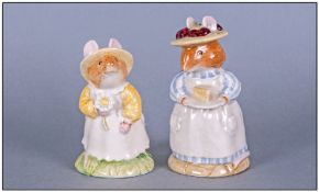 Royal Doulton Brambly Hedge Collection. 1, Primrose Woodmouse. 2, Mrs Apple. Both with original