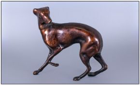 A Bronze Dog Figure Of A Whippet. 5`` in height.