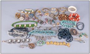 A Good Collection Of Vintage And Assorted Costume Jewellery. Many Pieces.