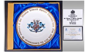 Paragon Bone China Limited Edition Commemorative Plate, to commemorate the Centenary of Sir Winston