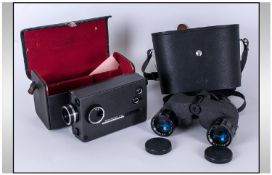 Swift Hunter Binoclulars  8 x 30, model no 711 5 lens ocular, fully coated, in case. Together with