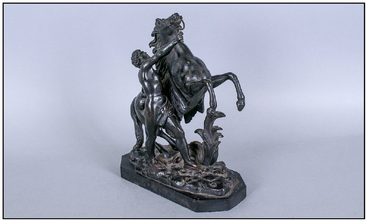 French 19th Century Good Quality Marly Horse Bronze Figure, after the antique. unsigned. Raised on