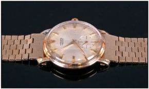 Rolex Precision 9ct Gold Gents Manual Wind Wristwatch, fitted on a 9ct gold bracelet Hallmark