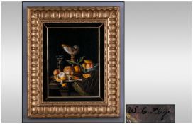 W.G Kliyn 20th Century Dutch Artist, Still life fruits, oil on board, signed, framed. 9 x 6.75