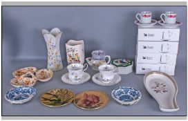 Box of Miscellaneous Ceramics including Readers Digest boxed cups and saucers, Queens China, Royal