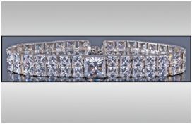 Newbridge Silverware Necklace, single row of clear crystals, with original box
