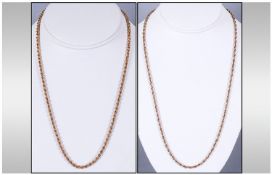 9ct Gold Rope Chains, 2 in total. Fully Hallmarked. 24 & 19`` in length. 19.4 grams.