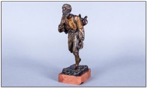 Austrian Late 19th Century Fine Cold Painted Bronze Figure. Unsigned but in the style of Bergman.