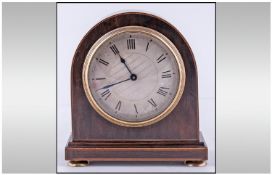 Buren Small Dome Shaped Swiss Polished Wood Cased Mantel Clock, circa 1930`s, with engine turned,