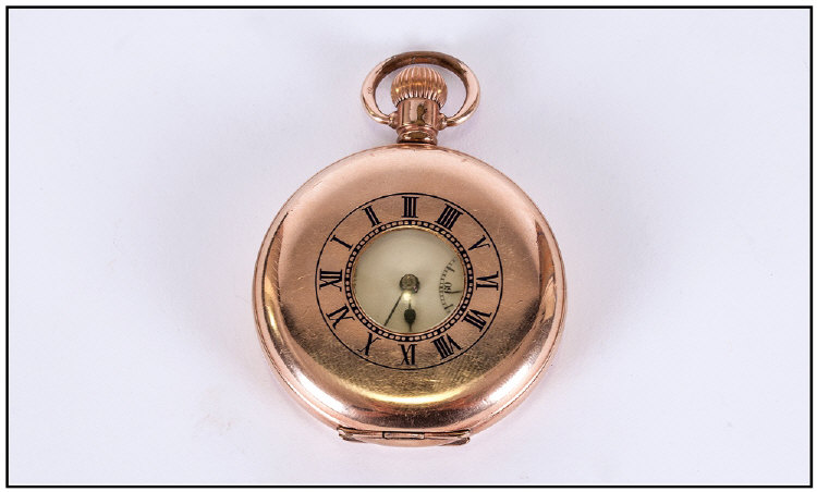 A Good Quality Gold Plated Demi Hunter Pocket Watch. Circa 1920`s. Guaranteed to be made of 2