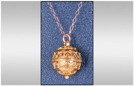 Victorian Style Orb Pendant, with applied wire rope twist decoration. 20 x 15mm. Suspended on a