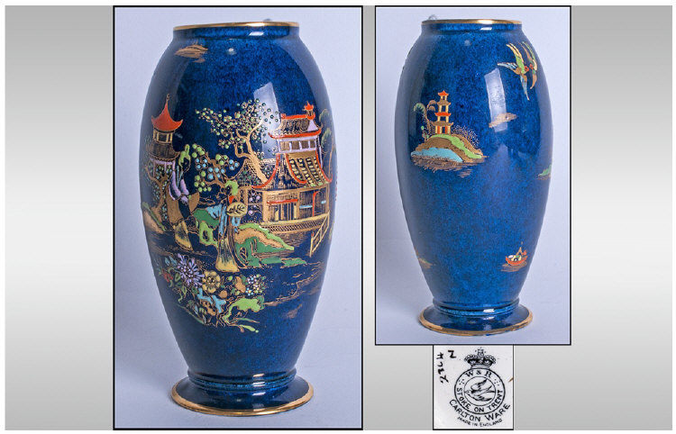 Carlton War  New Mikado Chinoiserie vase Pattern Number 2364 Some Slight Wear To Gilt Aorund the