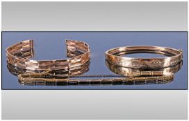 A Small Collection Of 9ct Gold Bangles And Bracelets, 3 in total. Various sizes. 17.8 grams.