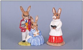 Royal Doulton Bunnykins, 2 In Total. 1, Choir Singer, issued 2000. 2, Father Mother Victoria,