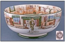 Royal Doulton `Dickens Ware` Bowl, D2973, the `round salad` bowl with scenes from several Dickens