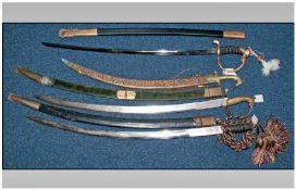 Display Purposes Only. Collection Of 4 swords and scabbards. Appear to be officers infantry and