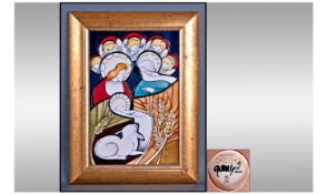 Moorcroft Limited Edition Modern Plaque. Number 16/50. The Nativity Bethlehem Plaque. Designer Emma