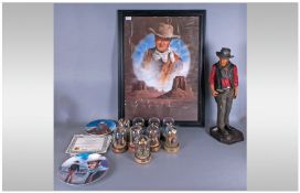 John Wayne Wild West Interest comprising 10 John Wayne Limited Edition Hand Painted Sculptures,