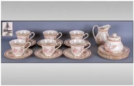 Royal Doulton 20 Piece Part Tea Set. ``Lisette`` pattern from the Romance Collection. H 5082.