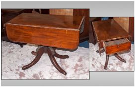 An Early  William VI Mahogany Drop Leaf Breakfast/ Tea Table. With a single frieze drawer, raised