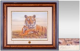 A Signed Limited Edition Print of A Bengal Tiger. Pencil signed to the margin Rob MacIntosh. 25 by