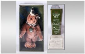 Steiff Boxed Musical Bear Limited Edition of 2000 pieces made  exclusively for Harrods. Certificate