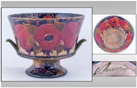 William Moorcroft Signed And Impressive Large Two Handled Bowl. Pomegranate and berries design.