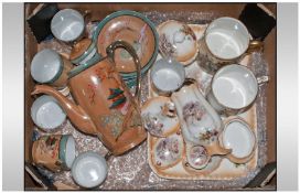 Box of Miscellaneous - mugs, Staffordshire figures etc.