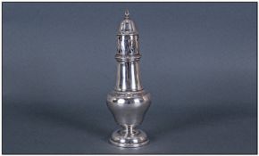 Silver Sugar Caster Of Classic Form. Hallmark Birmingham 1936. Good condition. Height 7 inches.