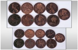 `````Removed From Sale````Collection Of 9 Victorian Copper Penny. Dates 1862, 1863, 1866, 1873,