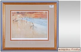 Russell Flint Limited Edition Coloured Print `Bathers On Beach` 275/850. Blind stamp `CC` lower