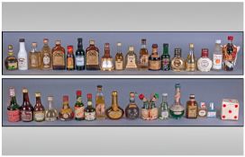 Quantity of Assorted Miniature Alcohol Bottles (30) approximately in total.