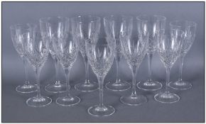 Marks & Spencer Loire Crystal Drinking Glasses. Comprising four large wine glasses and seven small