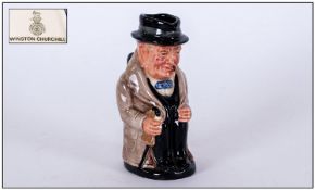 Royal Doulton Miniature Toby Jug, Winston Churchill. Height 4 inches.