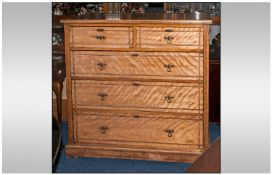 Modern Pine Chest of Drawers, with 3 long drawers, and 2 short drawers above. Height 44 Inches, 35