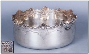 Portuguese - Late 19th Century Viner Silver Bowl, Shaped In The Form of a Crown, Silver Marks to
