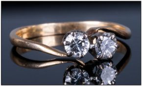18ct Gold Two Stone Diamond Ring.