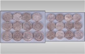 12 Chinese Silvered Metal Coins Depicting Chinese Emporers, and Dragons. Various Dates. 7ozs in