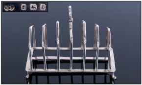 Art Deco Silver 6 Tier Toast Rack, Hallmark Birmingham 1926, Makers mark D&F. 4`` in height, 5`` in