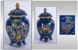 Carltonware Wiltshaw & Robinson Lustre Lidded Vase `Persian` Pattern, designer Horace Wain. Circa